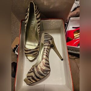 Sequin peep-toe heels NWOT